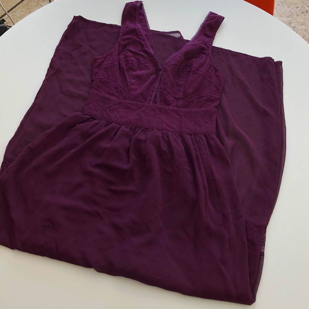 Kimchi Blue plum colored mesh dress
